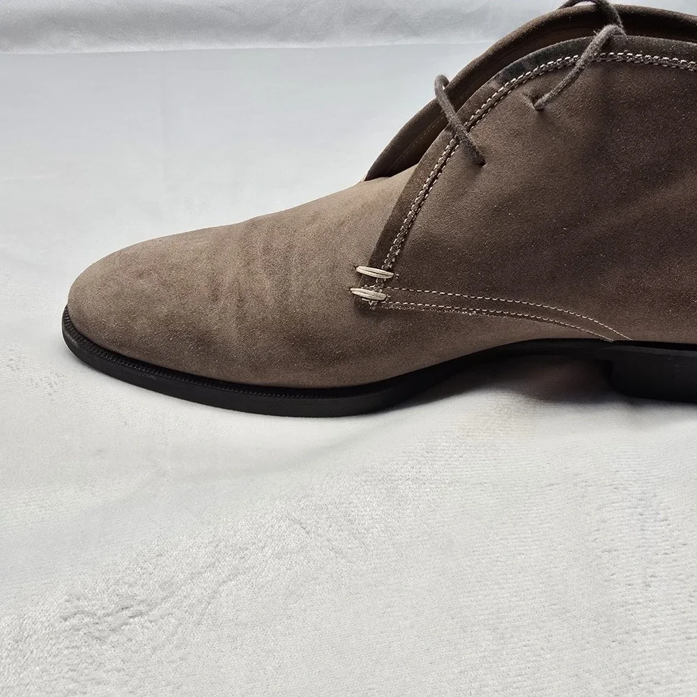 Di Bianco Suede Chukka Boots Men Size 8.5 Made In Italy Brown‎